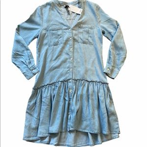 2/$25 DEX Flowy Denim Dress button down Size XS …